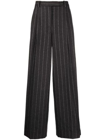 Versace logo-pinstripe Trousers