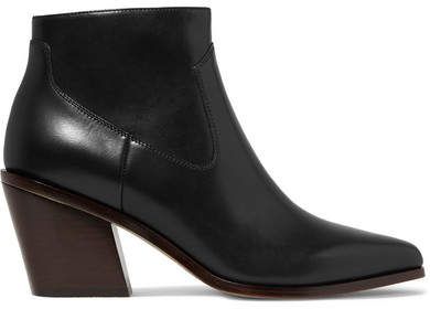 Razor Leather Ankle Boots - Black