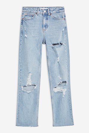 Bleach Destroy Rip Straight Jeans - New In Fashion - New In - Topshop