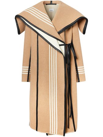 Burberry Striped Wrap Coat 8025214 Brown | Farfetch