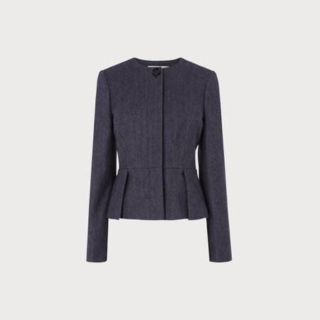 Aurore Grey Blue Jacket | Clothing | L.K.Bennett