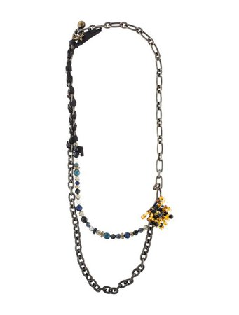 Lanvin Crystal & Ribbon Double Strand Necklace - Necklaces - LAN96131 | The RealReal