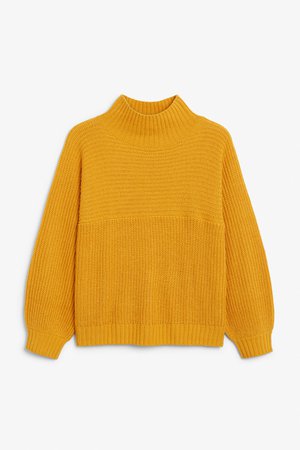Chunky knit sweater - Butterscotch yellow - Knitwear - Monki DK