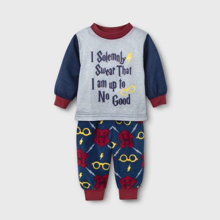 Baby Harry Potter Holiday "I Solemnly Swear" Pajama Set - Navy : Target
