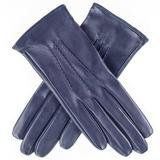 Women's Silk Lined Navy Blue Leather Gloves – Black.co.uk