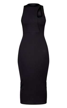 Black Rib Binding Cut Out Sleeveless Midaxi Dress | PrettyLittleThing USA