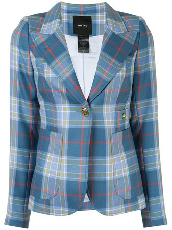 Shop multicolour Smythe tartan-print single-breasted blazer with Express Delivery - Farfetch