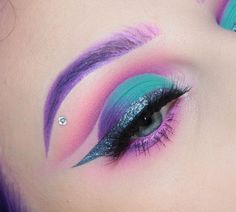 pink purple teal eyeshadow