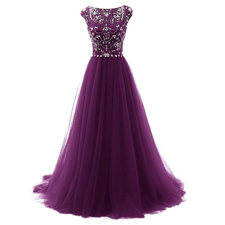 purple prom dress long