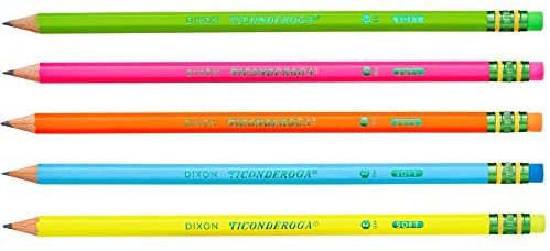 Amazon.com : Dixon Ticonderoga No.2 Pencils, Assorted Neon, 10-Pack : Office Products