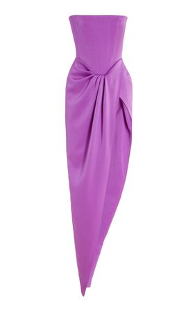 Exclusive Ledger Satin-Crepe Strapless Gown By Alex Perry | Moda Operandi