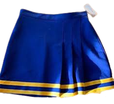 blue and yellow cheer skirt