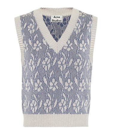 Acne Studios - Floral intarsia sweater vest | Mytheresa
