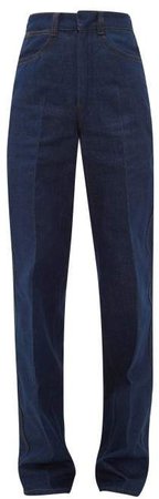 Dolly High Rise Straight Leg Jeans - Womens - Dark Blue