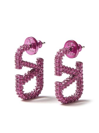 Valentino Garavani crystal-embellished VLogo Earrings - Farfetch
