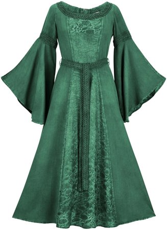 green medieval dress