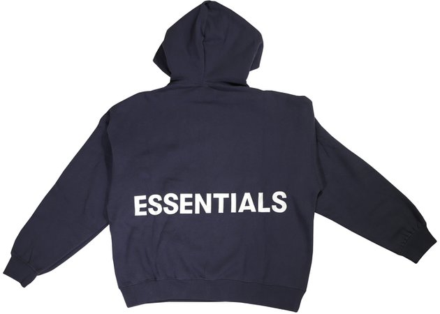 FEAR OF GOD Essentials Graphic Pullover Hoodie Navy - FW18
