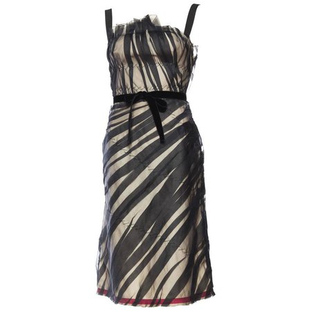 Hand Detailed Sheer Prada Dress For Sale at 1stdibs