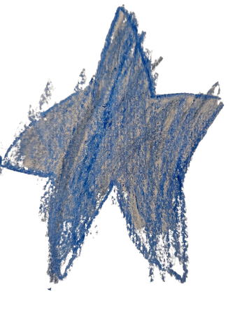 blue and gray crayon star