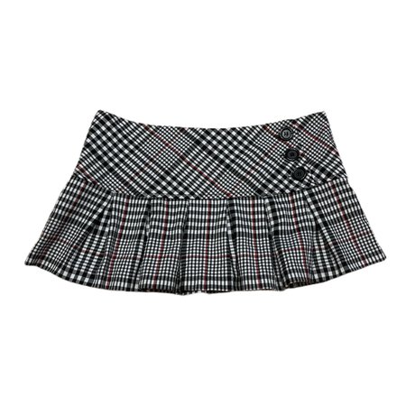 plaid low rise mini skirt