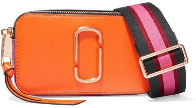 Snapshot Textured-leather Shoulder Bag - Orange