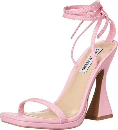 Amazon.com | Steve Madden Women's Lafayette Heeled Sandal, Pink, 7.5 | Heeled Sandals