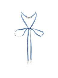 Long Blue Ribbon Choker Necklace- Necklaces at SHEIN.