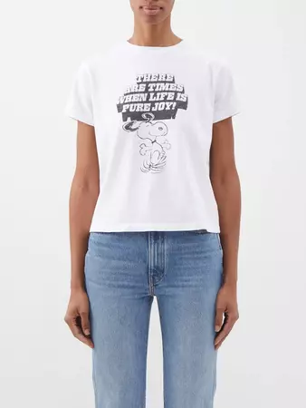White Snoopy Pure Joy-print cotton-jersey T-shirt | Re/Done | MATCHESFASHION US