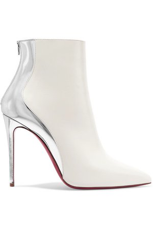Christian Louboutin | Delicotte 100 smooth and mirrored-leather ankle boots | NET-A-PORTER.COM