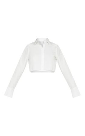White Crop Shirt | Tops | PrettyLittleThing