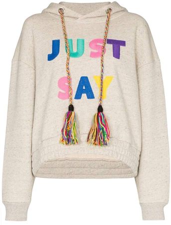 slogan embroidered hoodie