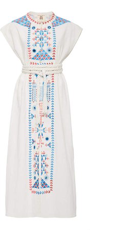 Kari Embroidered Cotton Midi Dress