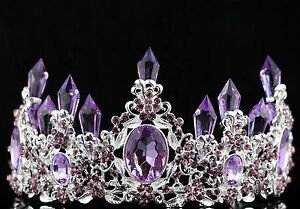 Queen Floral Purple Austrian Rhinestone Crystal Tiara Crown Set Bridal Prom T7p | eBay