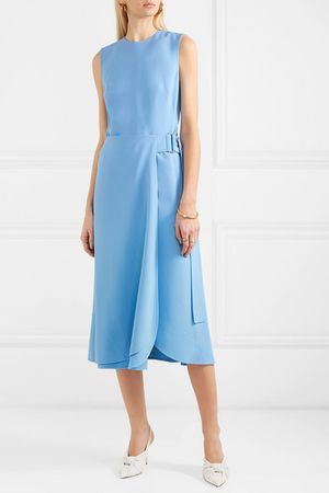 Victoria Beckham | Belted cady midi dress | NET-A-PORTER.COM