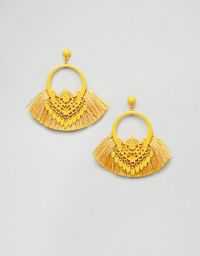 Yellow Tassel Earrings