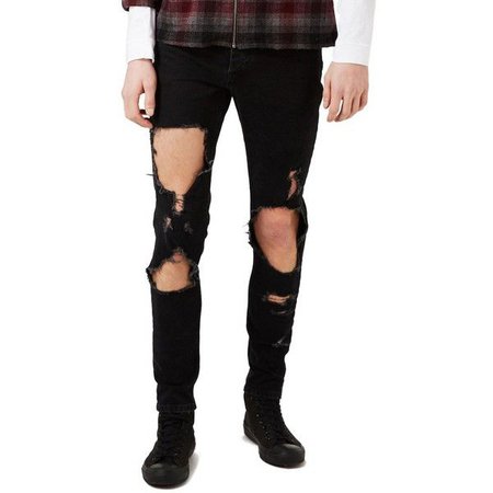 ripped destroyed jeans men black - Google Search