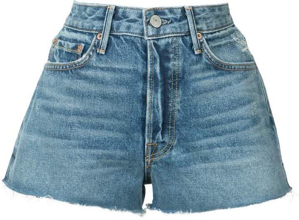 frayed mini denim shorts