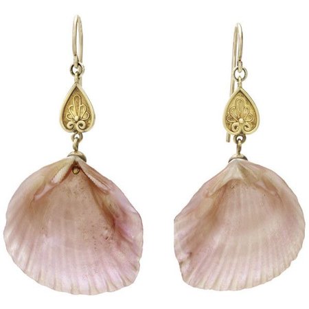 victorian seashell earrings