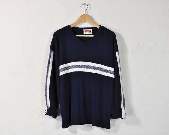 90s Striped Sweater Vintage 90s V-Neck Top Unisex Oversized | Etsy