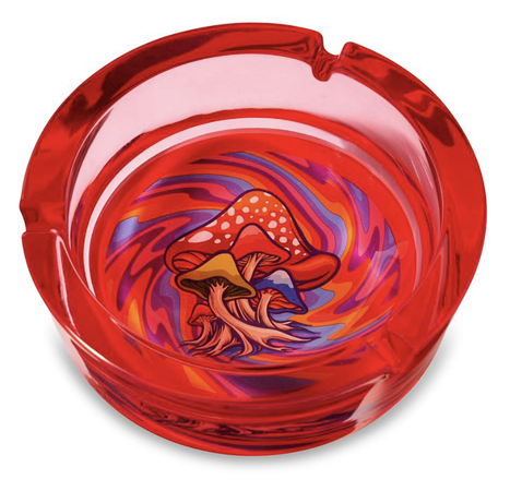 red mushroom swirl ashtray - spencer’s