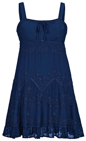 navy blue medieval style dress