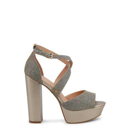 Sandals | Shop Women's Blu Byblos Sand Glitter Ankle Strap Sandals at Fashiontage | FLARED_682357_ORO-Yellow-35