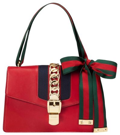 Gucci Sylvie Small Red Leather Shoulder Bag - Tradesy