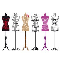 Mannequin Silhouette Fashion Dress Form Royalty Free Vector