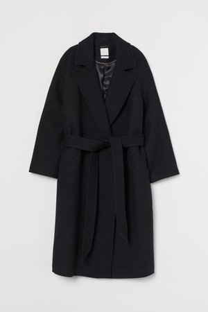 Пальто из смесовой шерсти - Черный - Женщины | H&M RU