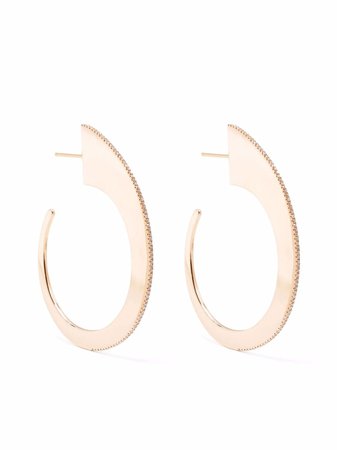 SHAY 18kt Rose Gold Diamond Row Hoop Earrings - Farfetch