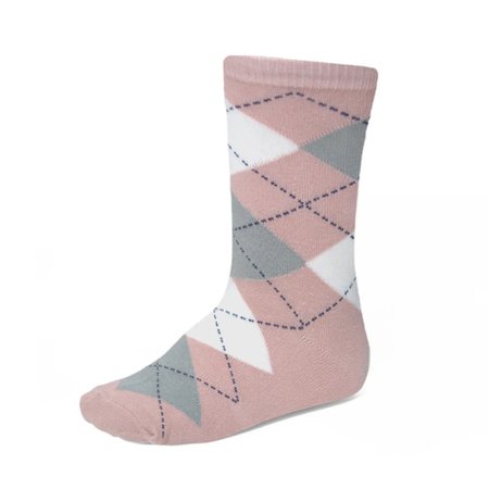 Boys' Blush Pink and Gray Argyle Socks