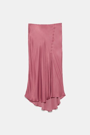 BUTTONED SATIN EFFECT SKIRT - SKIRTS-WOMAN-NEW COLLECTION | ZARA United States