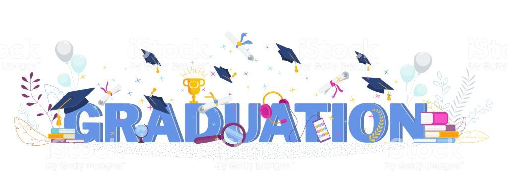Word Graduation Typography Vector Concept On White Background Stock Vector Art & More Images of 2019 - iStock