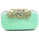 Bagaholics Ethnic Beads and Pearls Silk Cocktail Clutches Ladies Purse Gift for Women (Green): Amazon.in: Shoes & Handbags